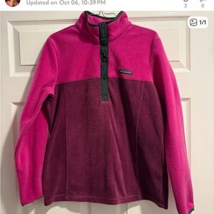 Columbia Pink and Burgundy Fleece Pullover